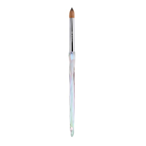 Kolinsky Crimped Acrylic Nail Brush for Acrylic Powder and EMA Monomer Application, Made for Professional Nail Technicians and Beginner Nail Students, Size #14