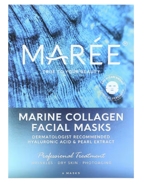 MAREE Marine Collagen Facial Mask Wrinkles Dry Skin Photoaging - 6 Mask