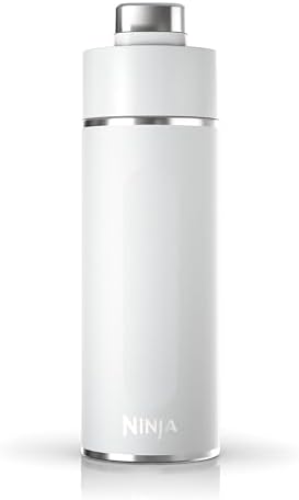 Ninja Thirsti 18oz Travel Water Bottle, For Carbonated Sparkling Drinks, Colder and Fizzier Longer, Leak Proof, 24 Hrs Cold, Dishwasher Safe, Stainless Steel Insulated Tumbler, Cloud White, DW1801WH