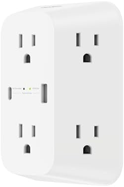 Belkin 6-Outlet Surge Protector Power Strip, ETL-listed, Wall-Mountable w/ 6 AC Outlets, Overvoltage Protection, LED Indicator, USB-C & USB-A Ports w/ USB-C PD Fast Charge - 1,680 Joules of Protection