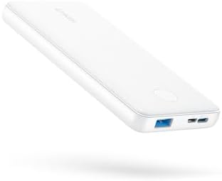 Anker Power Bank(PowerCore 10K),Compact Travel-Ready 10,000mAh Battery Pack with PowerIQ Charging Technology,5V/3A High-Speed Charging for iPhone,iPad,and More (USB-C Input and Output（White）, 1 Pack)