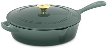 Cuisinart CI45-30SGM Chef's Classic Enameled Cast Iron 12-Inch Chicken Fryer with Cover, Green Gradient
