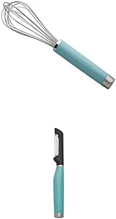 KitchenAid Gourmet Utility Whisk, 10.5-Inch, Matte Aqua Sky & KitchenAid KE112OHAQA Classic Euro Peeler, One Size Aqua Sky 2