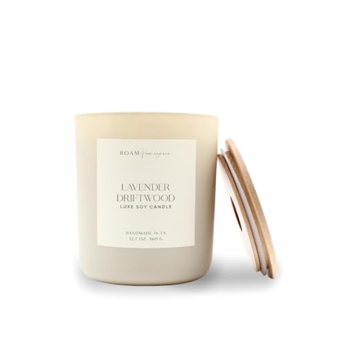 Scented soy candle, lavender driftwood, 12.7 oz, large candle gift for women, phthalate-free container candle, fresh floral (Lavender Driftwood)