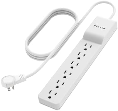 Belkin 6-Outlet Surge Protector Power Strip, 6ft Cord, 360° Rotating Plug - 1080 Joules Protection