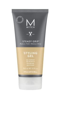 MITCH by Paul Mitchell Steady Grip Hair Gel for Men, Medium Hold, Medium Shine, For All Hair Types, Especially Fine to Medium Hair, 5.1 fl. oz.