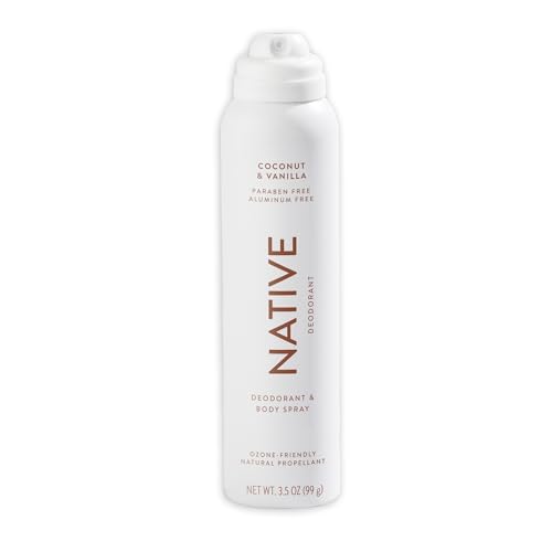 Native Deodorant & Body Spray Contains Naturally Derived Ingredients | Deodorant for Women and Men, All Day Odor Protection, Aluminum and Hydrocarbon Propellant Free | Coconut & Vanilla