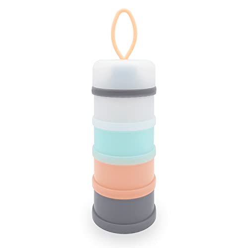 Baby Formula Dispenser, Formula Container, BPA Free, 4 Layers, Baby Feeding Travel Storage Container, Portable Milk Powder Dispenser Container, Non-Spill Stackable Baby Snack Storage Container