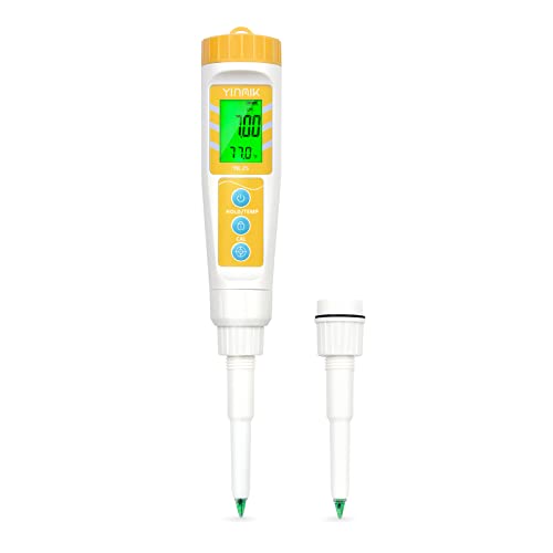Food pH Meter with Extra pH Replaceable Probe,Digital pH Tester for Sourdough and Bread,Food pH Tester for Meat,Canning,Cheese,Solid Samples, Soft Soil and Water…