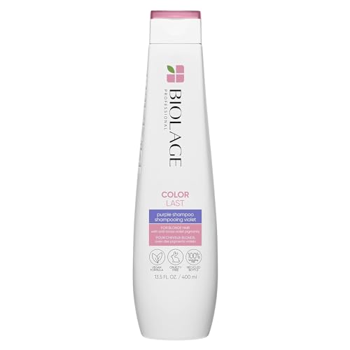 Biolage Color Last Purple Shampoo |Neutralizes Brass & Unwanted Yellow Tones |With Fig & Orchid |For Color Treated Hair |Paraben-Free |Vegan