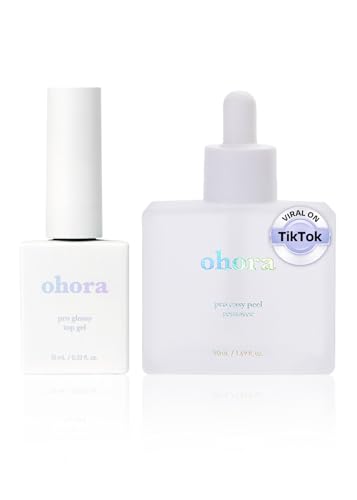 ohora Semi Cured Gel Nail Strips (Nail Essential Duo) - Works with Any Nail Lamps, Salon-Quality, Long Lasting, Easy to Apply & Remove - Includes 4 Prep Pads, Nail File & Wooden Stick
