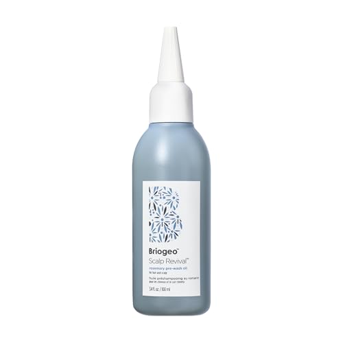 Briogeo Scalp Revival Rosemary Pre-Wash Oil, Hair and Scalp, Dry Scalp Treatment for Stronger and Longer Hair, Soothe Dry Scalp, Lipids and Vitamins, Deep Moisture, Vegan, Cruelty-Free, 3.4 fl oz