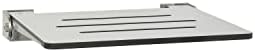 Seachrome 18 inch Silhouette Slimline Folding Wall Mount Shower Bench Seat, Light Gray Seat with Silver Frame