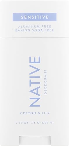 Native Sensitive Deodorant Contains Naturally Derived Ingredients, 72 Hour Odor Control | Deodorant for Women & Men, Aluminum Free with Baking Soda, Coconut Oil and Shea Butter, Cotton & Lily