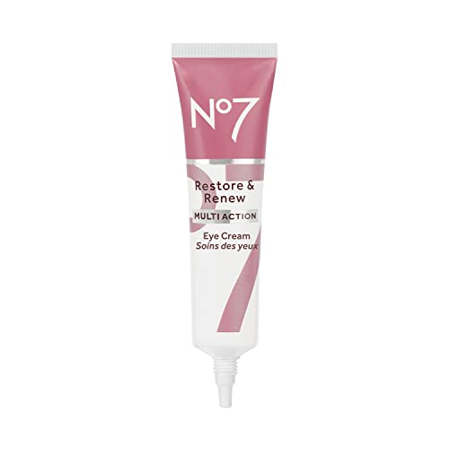 No7 Restore & Renew Multi Action Eye Cream - Skin Renewing Under Eye Cream for Puffiness and Dark Circles - Eye Moisturizing Brightening Cream for anti-Wrinkles + Skin Firming (15ml)