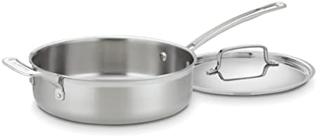 Cuisinart MCP33-24HN MultiClad Pro Stainless 3-1/2-Quart Saute with Helper and Cover Skillet, 3.5-Quart, Sauté Pan w/Helper & Cover