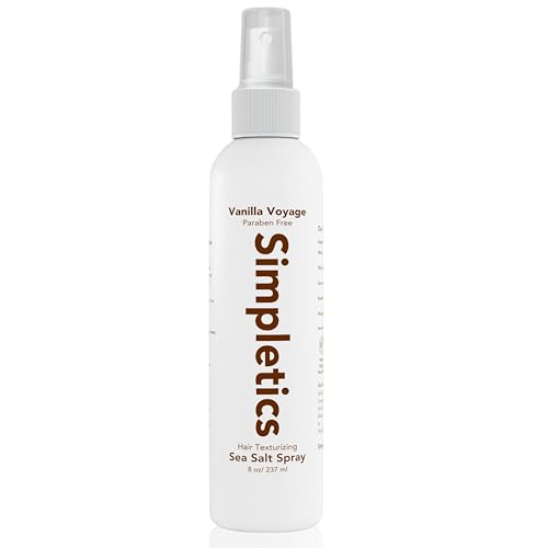 Himalayan Sea Salt Spray for Straight & Wavy Hair - All Natural, 5 Ingredient, Texturizing & Volumizing Product - Vanilla Scented - Adds Volume, Texture, Beach Look to Men & Women, 240ml...