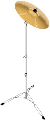 Kuyal Straight Cymbal Stand for Drum Hardware Percussion Mount Holder Gear Set-Silver, Excluding Ride Cymbal (Cymbal Stand)