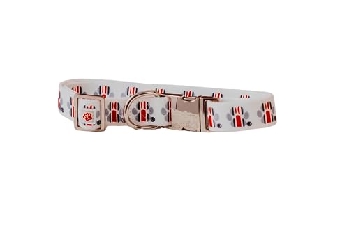 Ohio State Buckeye Helmet Paw Print Dog Collar (Small)