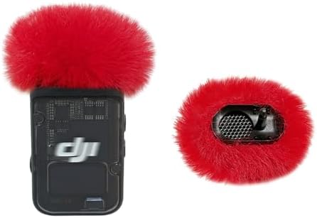 2 Pack Microphone Windscreen Compatible with DJI MIC 2/ OSMO POCKET 3 Microphone Furry Wind Muff (Not for DJI Mic 1)- Red