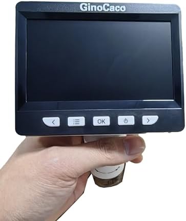 GinoCaco LED Microscope for Adults, 4.3 inch LCD Screen