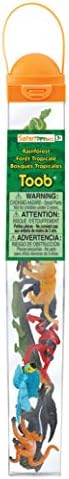 Safari Ltd. Rainforest TOOB - 11 Figurines: Macaw, Frogs, Toucan, Iguana, Monkey, and More - Educational Toy Figures For Boys, Girls, and Kids Ages 3+