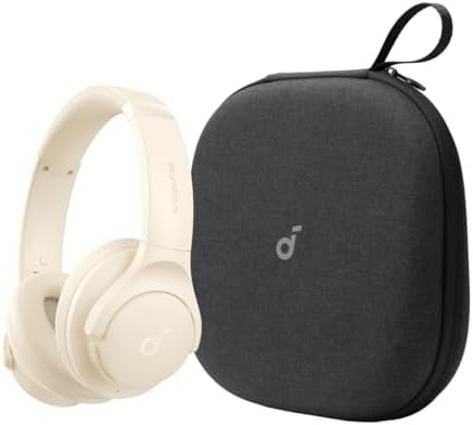 Soundcore by Anker Q20i Hybrid Active Noise Cancelling Headphones, with Headphones Case, Wireless Over-Ear Bluetooth, 40H Long ANC Playtime, Hi-Res Audio, Big Bass, Customize via an App