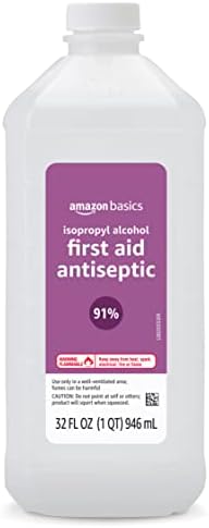 Amazon Basics 91% Isopropyl Alcohol First Aid Antiseptic, Unscented 32 Fl Oz (Pack of 1) (Previously Solimo)