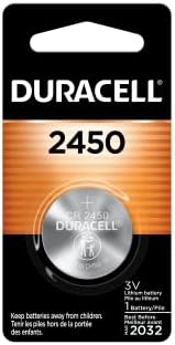 Duracell 2450 3V Lithium Battery, 1 Count Pack, Lithium Coin Battery for Medical and Fitness Devices, Watches, and more, CR Lithium 3 Volt Cell