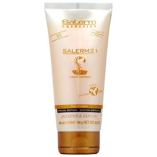Salerm - 21 Jasmine and Amber - 200 ml - Leave-In Mask and Conditioner - with Silk Proteins - Anti-Frizz - Split Ends Repair - Deep Hydration
