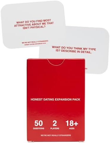 WE'RE NOT REALLY STRANGERS Honest Dating Expansion Pack Card Game – 50 Cards & Wild Cards – Conversation Cards for Couples, Adults, & Teens for Date Nights & Game Nights, Ages 18+, 2 Players