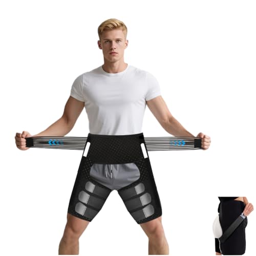 Thigh Compression Sleeve | Hip Sciatica Pain Relief Device Brace | Hamstring & Groin Compression Sleeve Wrap for Sciatic Nerve Relief | Hip Support Brace for Women & Men (1, XX-Large)
