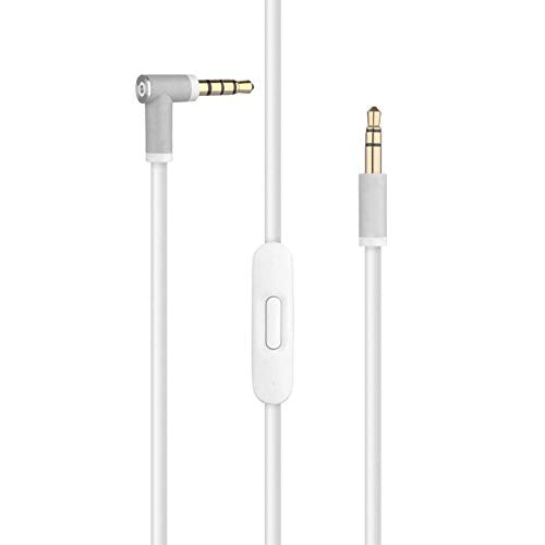 Replacement Audio Cable Cord Wire with in line Microphone and Control for Beats by Dr Dre Headphones Solo Studio Pro Detox Mixr Executive Pill (White)