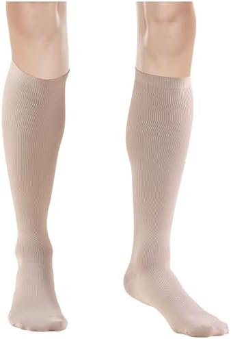 Truform Women's 15-20 mmHg Medical Compression Socks, Moderate Support Soft Stretch Comfort Microfiber, Knee High, Closed Toe, Tan, Large