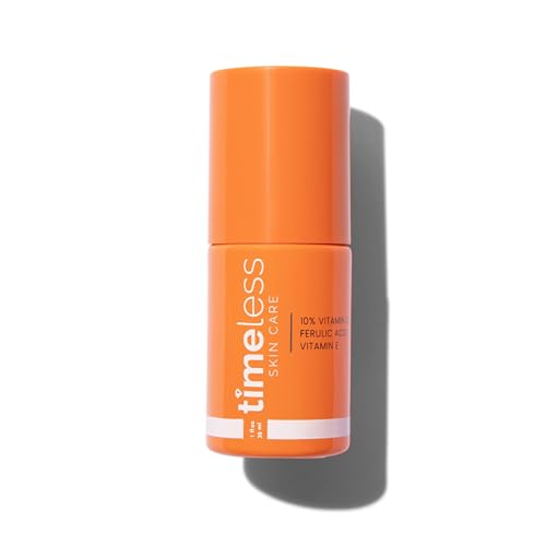 Timeless Skin Care Vitamin C Serum with Vitamin E & Ferulic Acid - Brightening Serum - for Oily & Dry Skin - Fragrance-Free - 1 oz