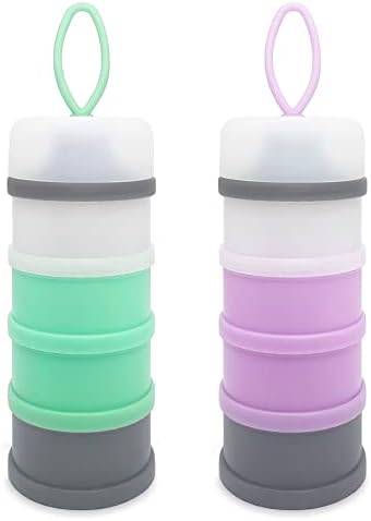 Baby Formula Dispenser, Formula Container, Portable Milk Powder Dispenser Container, Baby Feeding Travel Storage Container, Non-Spill Stackable Baby Snack Storage Container, BPA Free, 2 Packs