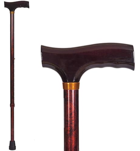DMI Lightweight Aluminum Adjustable Walking Cane with Derby-Top Handle for Men and Women, FSA HSA Eligible