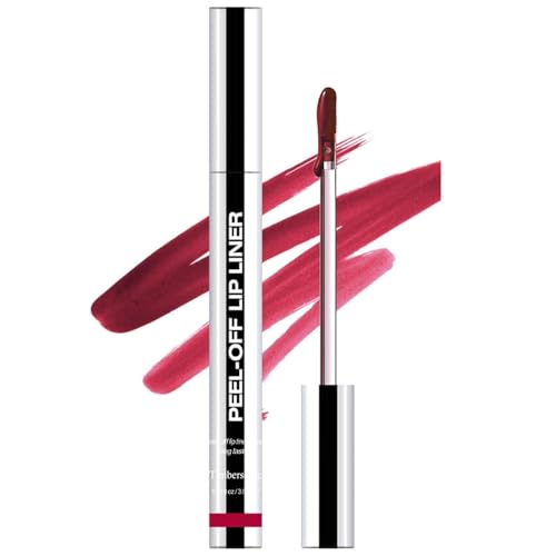 Timbersonic Lip Stain Peel Off, Timbersonic Peel off Lip Liner Stain, 8 Colors Lip Stain Peel off Tint Tattoo Color Waterproof Long-Lasting, No Smudging, Non-Stick Cup (#06)