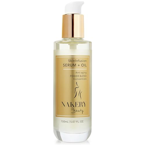 SkinInfusion Facial Oil - Anti-Aging Collagen Serum with Hyaluronic Acid - Moisturizing Matrixyl 3000 Serum with Vitamin C Oil - Hydrating Skin Oil & Serum for Dark Spots & Dull Dry Skin - 150ml