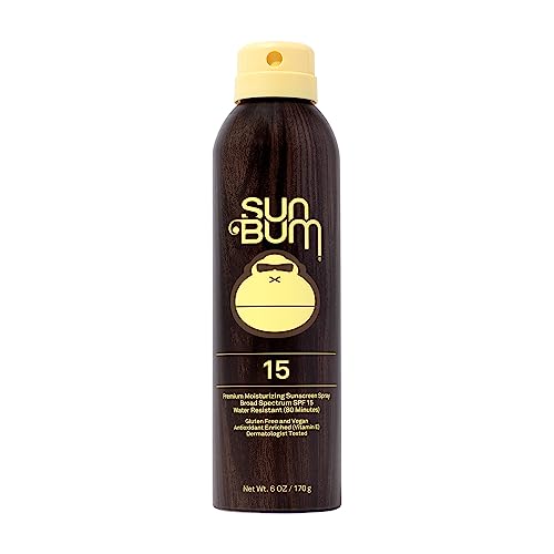 Sun Bum Original SPF 15 Sunscreen Spray |Vegan and Hawaii 104 Reef Act Compliant (Octinoxate & Oxybenzone Free) Broad Spectrum Moisturizing UVA/UVB Sunscreen with Vitamin E | 6 oz