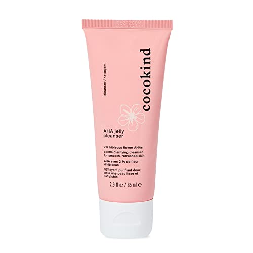 Cocokind AHA Jelly Cleanser, Gentle Face Wash and AHA BHA Cleanser with Hyaluronic Acid, Exfoliating Face Wash for Oily Skin