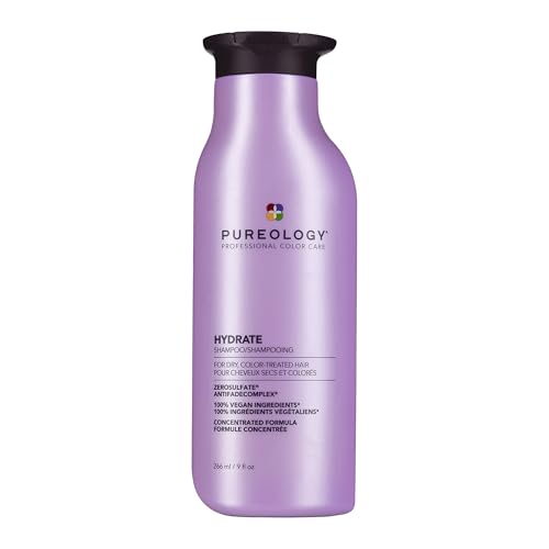 Pureology Hydrate Moisturizing Shampoo | Softens and Deeply Hydrates Dry Hair | For Medium to Thick Color Treated Hair | Sulfate-Free | Vegan