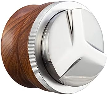 53mm Coffee Distributor, Espresso Distribution Tool, Adjustable Depth Espresso Tamper Leveler with Walnut Wood Handle Fits for 54mm Breville Barista Portafilter