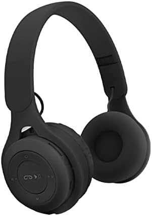 Kids Bluetooth Headphones, Over-Ear Wireless Bluetooth 5.0 Headset, Comfortable Protein Earpads and Folding Storage,HiFi Music Player with Microphone Bluetooth Wireless Headset (Black)