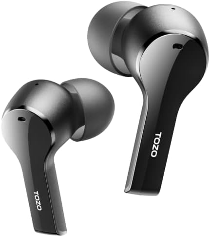 TOZO T9S 2022 Version True Wireless Earbuds 4 Mic Environmental Noise Canceling Call Headphone,Long Endurance Bluetooth 5.3 IPX7 Waterproof Built-in Mic Headset