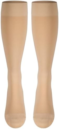 NuVein Medical Compression Stockings, 20-30 mmHg Support for Women & Men, Knee Length, Closed Toe, Beige, X-Large