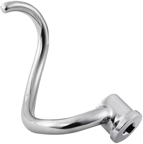 6 QT Dough Hook for KitchenAid Mixer, Stainless Steel Spiral Dough Hook Attachment for KitchenAid 5.5-6 Quart Bowl-Lift Stand Mixers, Fits Models KV25G0X, KP26M1X, Pro 600 Series