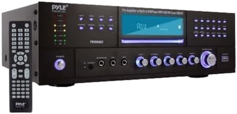 Pyle Home Theater Bluetooth Amplifier Receiver - 4 Channel 3000 Watt Stereo Speaker Home Audio Amplifier Receiver w/Radio, USB, 2 Microphone w/Echo, CD DVD Player, LCD, Rack Mount - PD3000BT.5