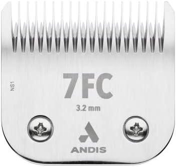 Andis 72605 Ceramic Edge Detachable Steel Pet Clipper Blade – Carbon Infused with Ceramic Cutting Technology & Rust Resists - Extended Long Life with Cutting Length of 1/8-Inch - Size-7FC, Chrome