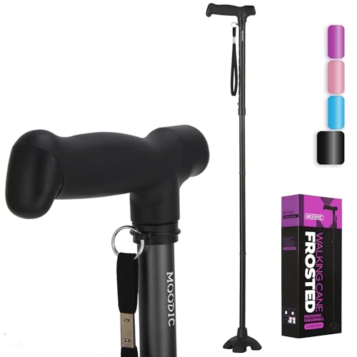 MOODIC Tall Men's Walking Cane 42.52 Inches Extra Tall Walking Cane for Tall Men Over 5 Feet 9 Inches(Black)